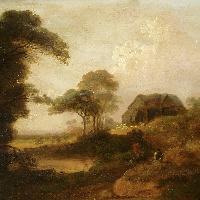 A rural landscape with figures, John Rathbone